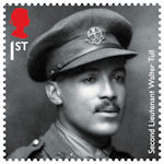 The First World War - 1918 1st Stamp (2018) Second Lieutenant Walter Tull