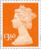 Machin Definitive 2019 £3.60 Stamp (2019) Bright Orange