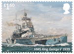 Royal Navy Ships £1.60 Stamp (2019) HMS King George V