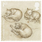 Leonardo da Vinci 1st Stamp (2019) Studies of cats