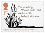 The Romantic Poets 1st Stamp (2020) Ode to the Snowdrop by Mary Robinson