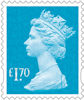 New Definitive Stamps 2021 £1.70 Stamp (2020) Marine Turquiose