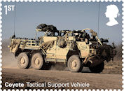 British Army Vehicles 1st Stamp (2021) Coyote Tactical Support vehicle