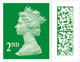 Barcoded NVI Definitives 2nd Stamp (2022) Second Class - Holly Green