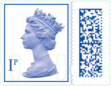 Low Value Definitive 1p Stamp (2022) 1p Sapphire Blue