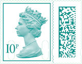 Low Value Definitive 10p Stamp (2022) 10p Aqua Green