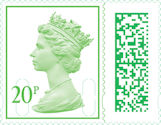 Low Value Definitive 20p Stamp (2022) 20p Light Green