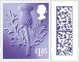 Barcoded Country Definitives £1.85 Stamp (2022) Scotland Thistle