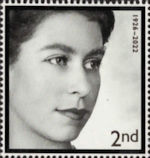 In Memoriam : Her Majesty The Queen 2nd Stamp (2022) Photograph taken by Dorothy Wilding in 1952 to mark The Queen’s accession and coronation.