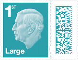 King Charles III  Definitive 1st Large Stamp (2023) Marine Turquiose
