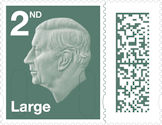 King Charles III  Definitive 2nd Large Stamp (2023) Dark Pine Green
