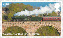 The Flying Scotsman £1.85 Stamp (2023) Crossing the Royal Border Bridge at Berwick-upon-Tweed