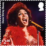 Dame Shirley Bassey £2.00 Stamp (2023) Performing in Brighton, 1988
