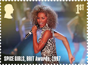 Spice Girls 1st Stamp (2024) Geri Halliwell performing at the BRIT Awards, London, 1997