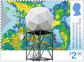 Weather Forecasting £2.00 Stamp (2024) Radar and computers improved forecasting accuracy from the 1950s