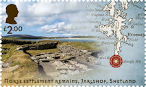 Viking Britain £2.00 Stamp (2024) Norse settlement remains, Jarlshof, Shetland