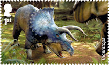 The Age of the Dinosaurs 1st Stamp (2024) Triceratops 