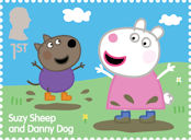 Peppa Pig 1st Stamp (2024) Suzy Sheep and Danny Dog
