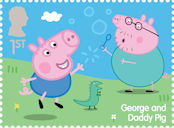 Peppa Pig 1st Stamp (2024) George and Daddy Pig