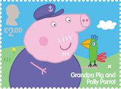 Peppa Pig £2.00 Stamp (2024) Grandpa Pig and Polly Parrot
