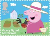Peppa Pig £2.00 Stamp (2024) Granny Pig and her Chickens