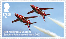 Red Arrows - 60 Seasons £2.00 Stamp (2024) Synchro Pair inverted pass, 2003
