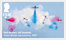 Red Arrows - 60 Seasons £2.00 Stamp (2024) Vixen Break manoeuvre, 2007