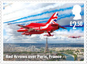 Red Arrows - 60 Seasons £2.50 Stamp (2024) Red Arrows over Paris, France