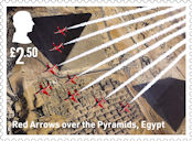 Red Arrows - 60 Seasons £2.50 Stamp (2024) Red Arrows over the Pyramids, Egypt