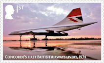 Concorde 1st Stamp (2026) Concorde’s first British Airways livery, 1974