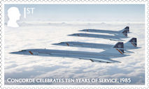 Concorde 1st Stamp (2026) Concorde celebrates ten years of service, 1985