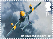 Military Jet Aircraft 1st Stamp (2026) De Havilland Vampire FB5