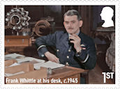 Military Jet Aircraft 1st Stamp (2026) Frank Whittle at his desk, c.1945