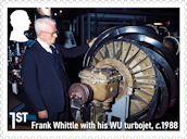 Military Jet Aircraft 1st Stamp (2026) Frank Whittle with his WU turbojet, c.1988
